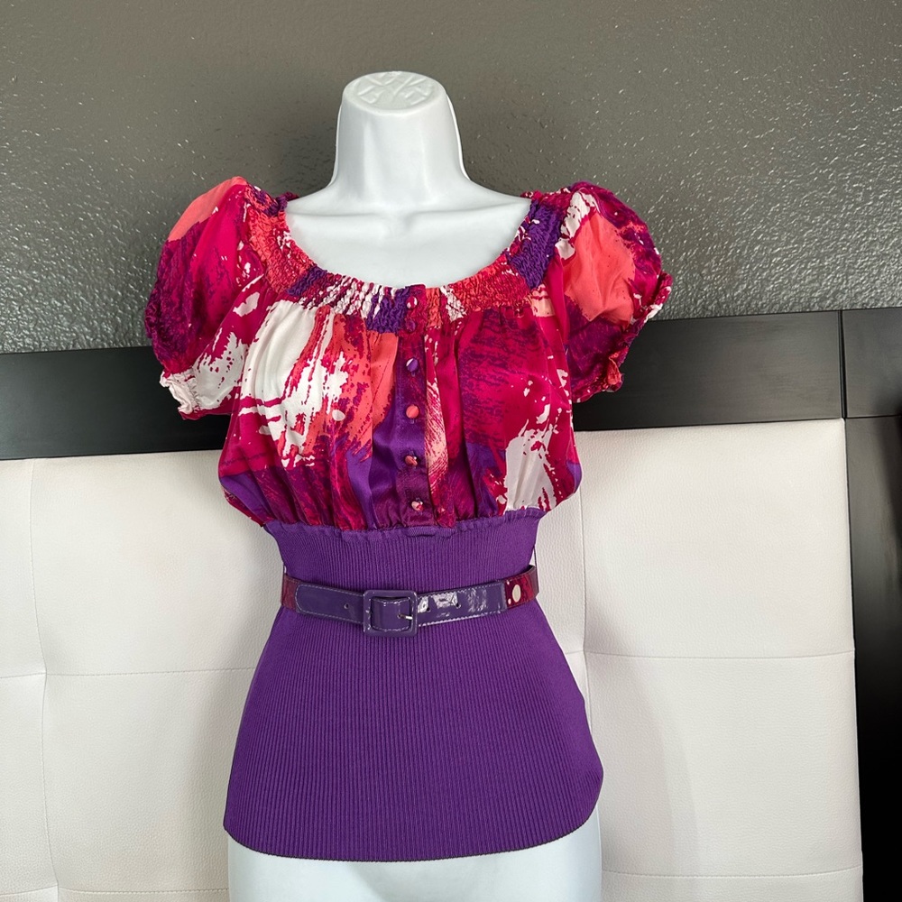 Vintage Bebe Silk Top. Worn 2 ways